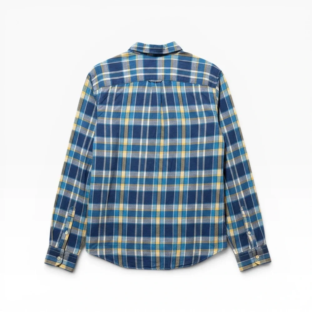 American Eagle Plaid Shirt Mens M Blue Yellow Excellent Seriously Soft Flannel